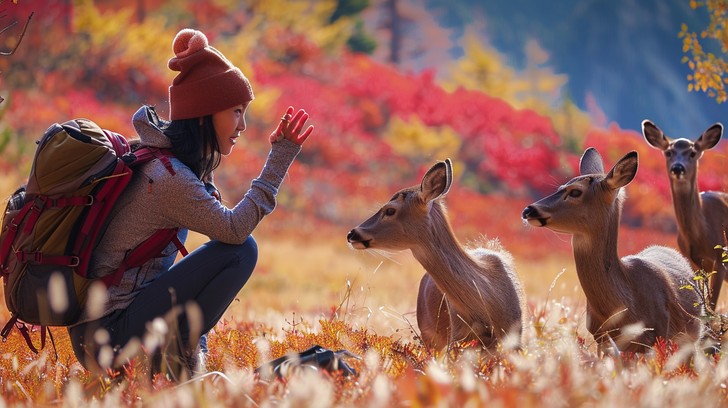Free Autumn Wildlife Encounter Image - Autumn, Wildlife, Woman ...
