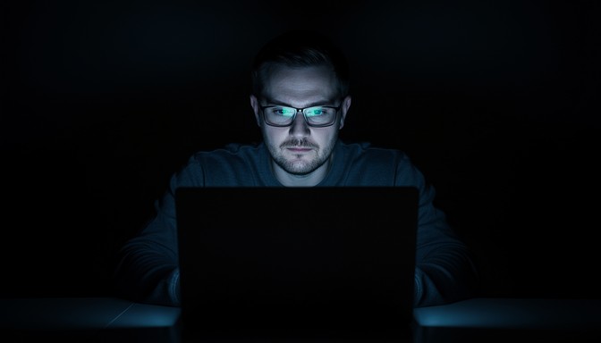 Free Late Night Computing Image - Man, Laptop, Darkness | Download at ...