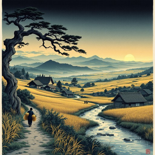 Free Japanese Rural Tranquility Image - Ukiyo-e, Woodblock, Japanese ...