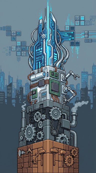 Free Technology Evolution Tower Image - Pixel, Tower, Cyberpunk ...
