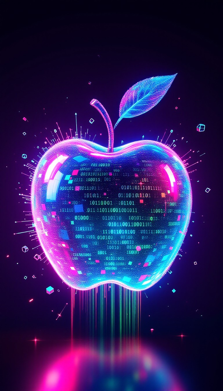 Free Digital Apple Glows Image - Holographic, Cyberpunk, Apple ...