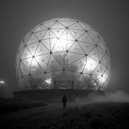 Geodesic Biohome Free Geodesic Biodome Silhouette Image - Biodome, Geodesic, Futuristic ...