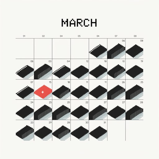 Free Pixel Calendar March Image - Pixel, Calendar, March | Download at ...