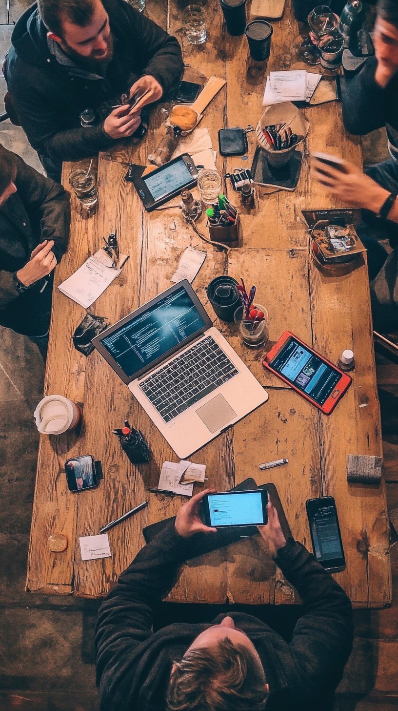 Free Busy work table Image - Technology, Collaboration, Laptop ...