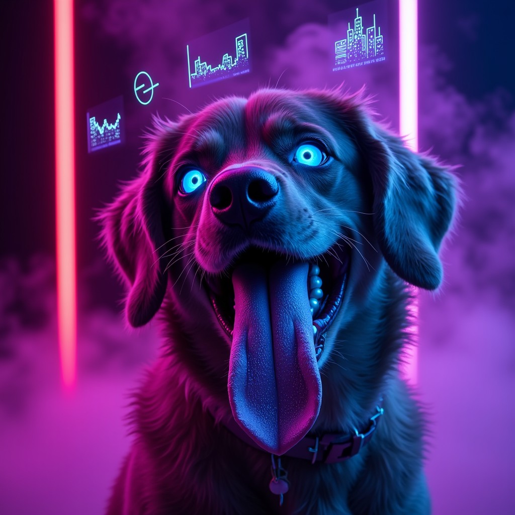 Perro Neon Free Neon Cyber Dog Image - Cyberpunk, Dog, Neon | Download at StockCake