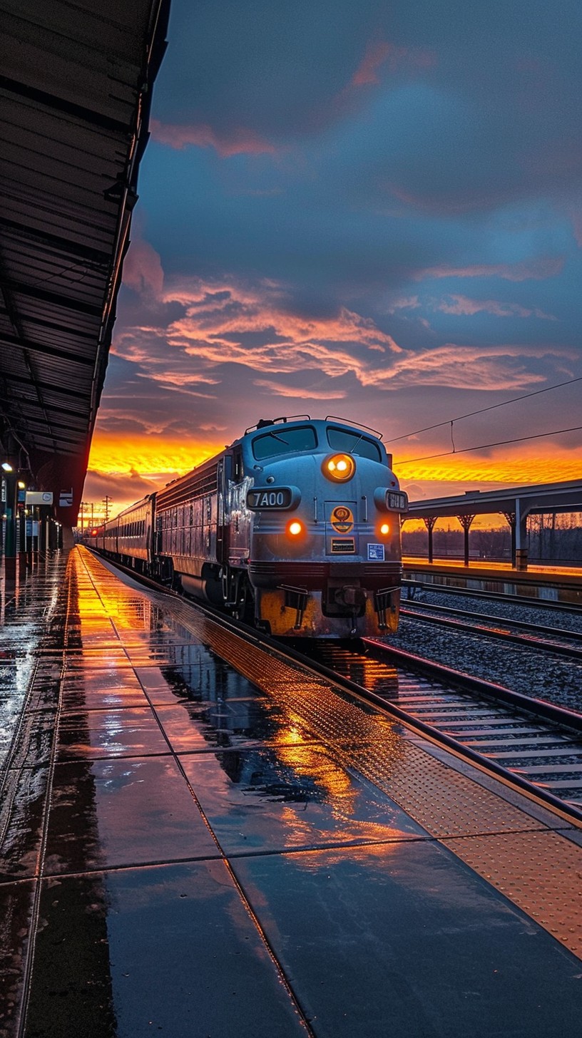 Free Sunset Train Arrival Image - Train, Sunset, Station | Download at ...