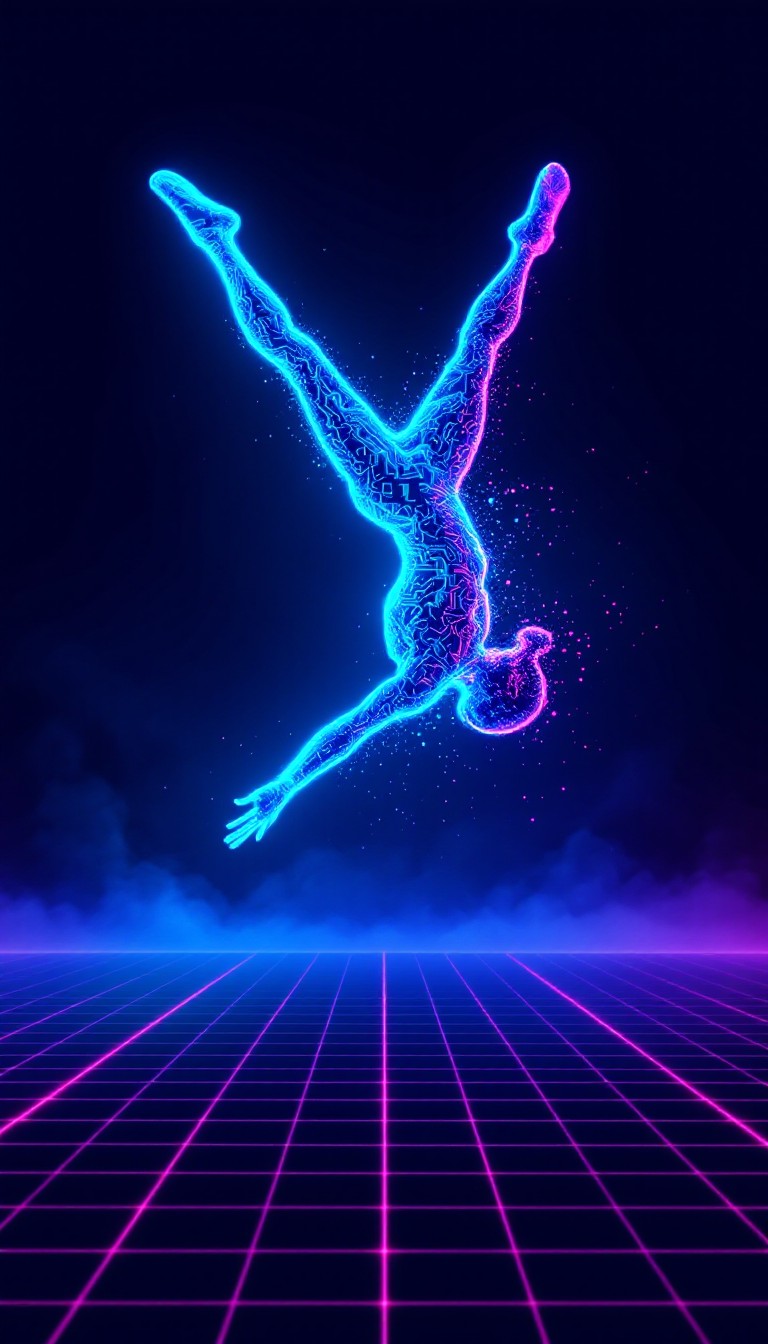 Free Neon Digital Acrobat Image - Neon, Gymnast, Cyberpunk | Download ...
