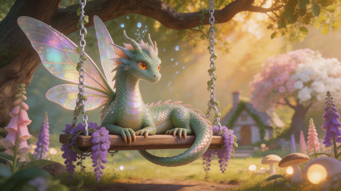 Free Enchanted Dragon Swing Image - Dragon, Fairy, Fantasy | Download ...