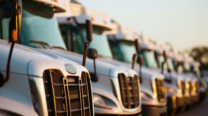 Free Truck Fleet Parked Image - Trucks, Transportation, Fleet ...