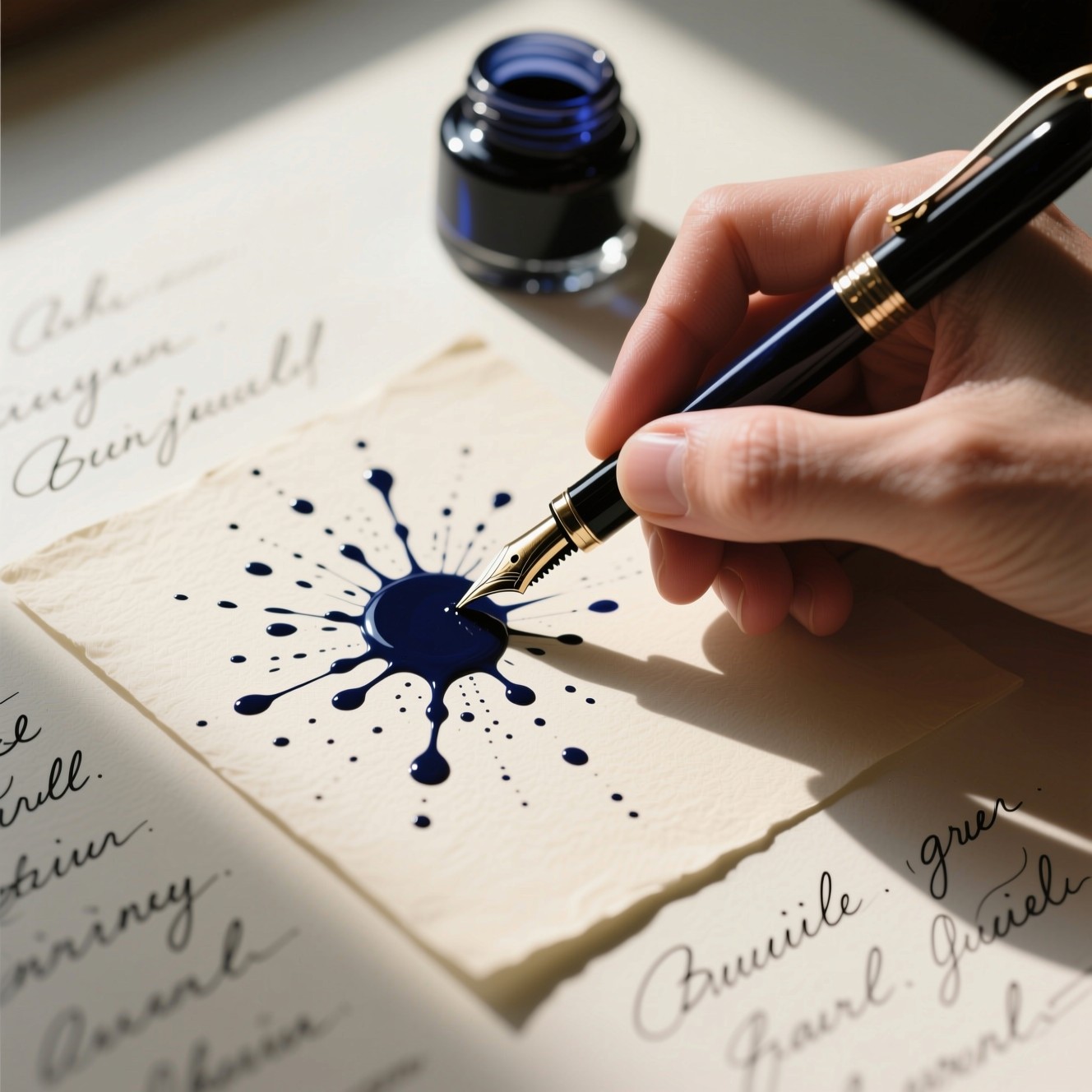 Free Indigo ink artistry Image - Calligraphy, Penmanship, Fountain ...