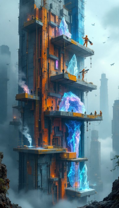 Sentient Structures Concept Free Surreal Floating Architecture Image - Surreal, Construction ...