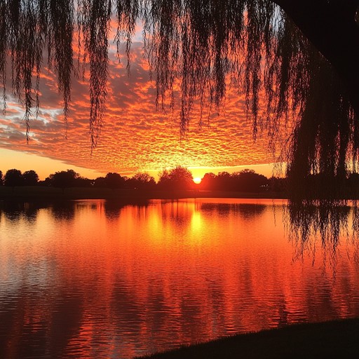 Free Sunset over lake Image - Sunset, Lake, Willow | Download at StockCake