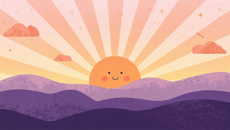 Free Cheerful Sunrise Illustration Image - Sunrise, Illustration ...