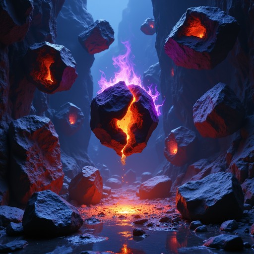 Bit Ominous Rocks Free Molten Rock Portal Image - Floating, Rocks, Fiery | Download at ...