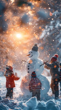 Free Snowy Winter Fun Image - Snowman, Winter, Children | Download at ...