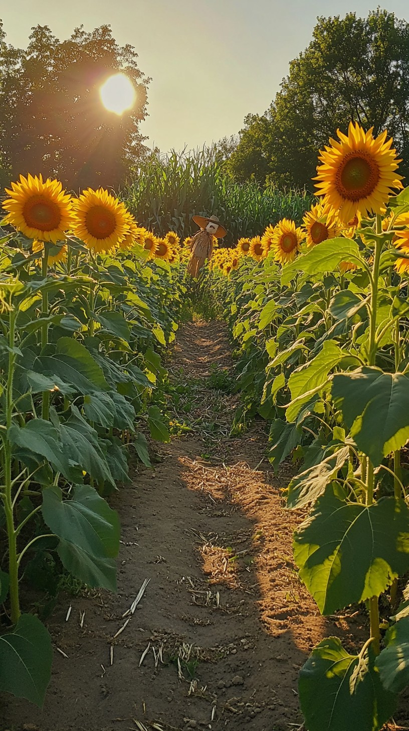 Free Sunset Sunflower Path Image - Sunflowers, Sunset, Pathway ...