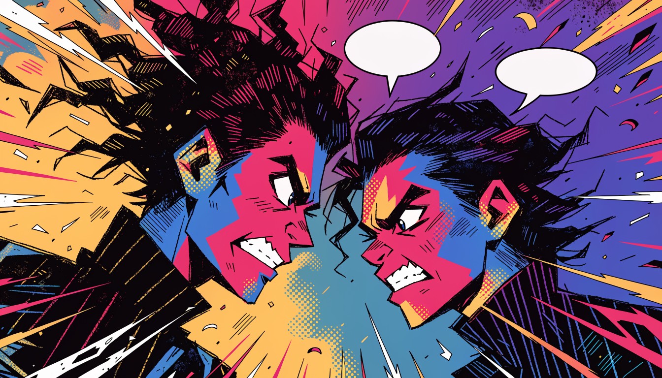 Free Intense Comic Confrontation Image - Confrontation, Popart, Comic ...