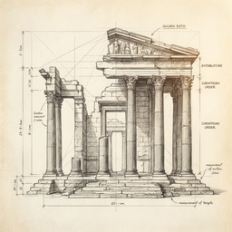 ギリシャ建築のデッサンの画像をダウンロード - 建築, 寺院, ギリシャ