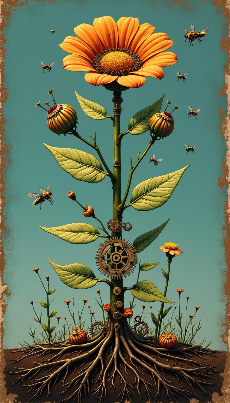Free Sunflower Bee Ecosystem Image - Sunflower, Bees, Roots | Download ...