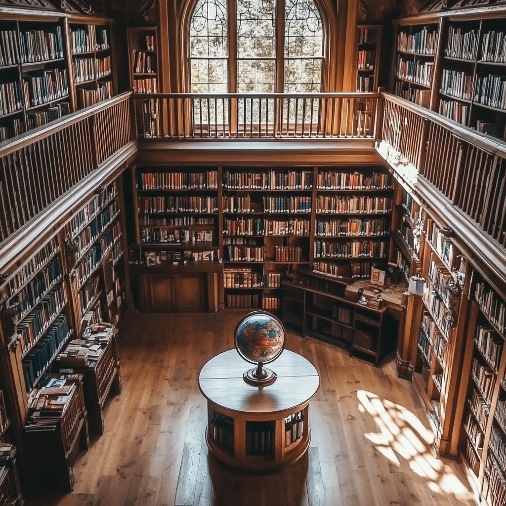 Free Elegant library interior Image - Library, Books, Globe | Download ...