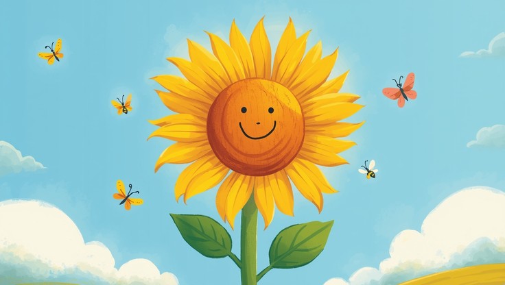 Free Happy Sunflower Friends Image - Sunflowers, Smiling, Cheerful ...