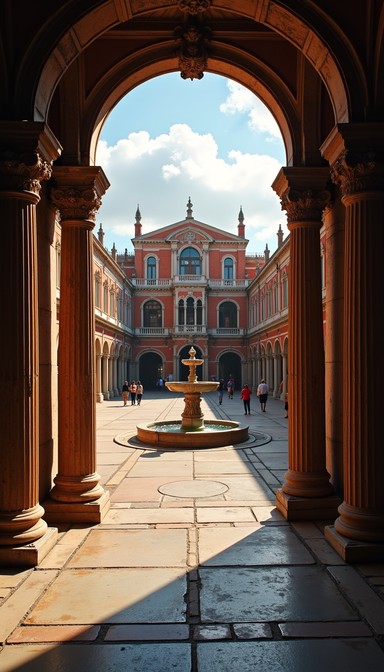 Free Renaissance Plaza Gateway Image - Plaza, Archway, Fountain ...