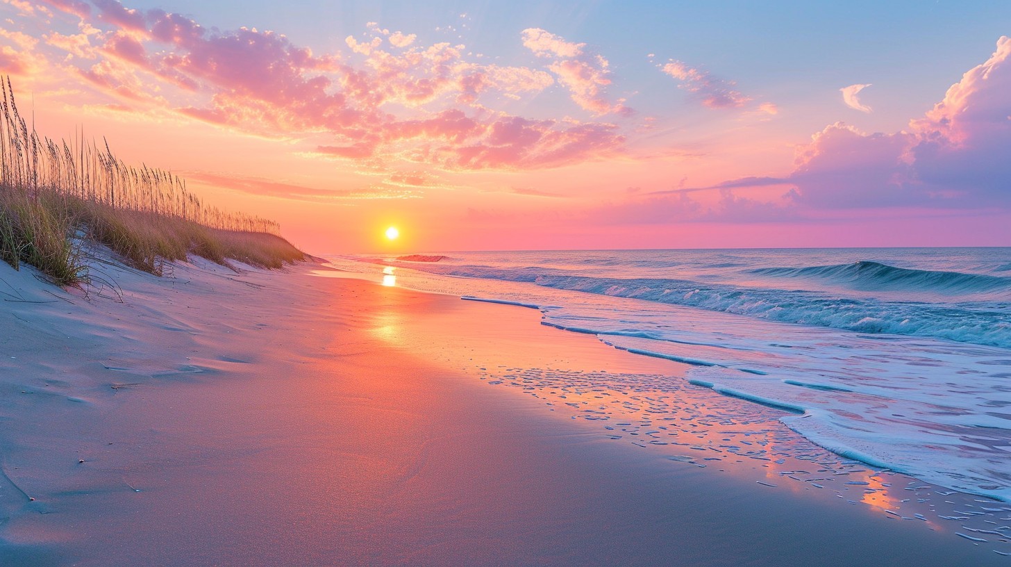 Free Sunset Beach Serenity Image - Sunset, Beach, Ocean | Download at ...