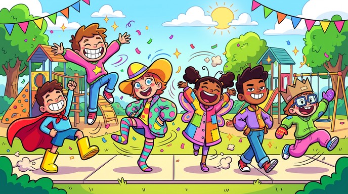 Download Joyful Playground Parade Image - Cartoon, Illustration, Kids ...
