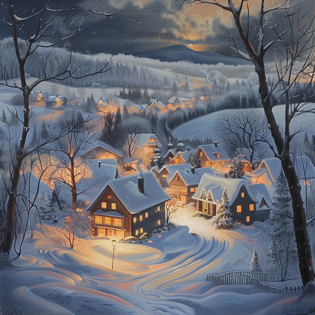 Free Winter Village Glow Image - Winter, Village, Snow | Download at ...