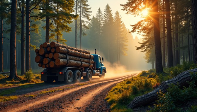 Timber Drive Picture Free Misty Timber Road Image - Logging, Timber, Truck | Download at ...