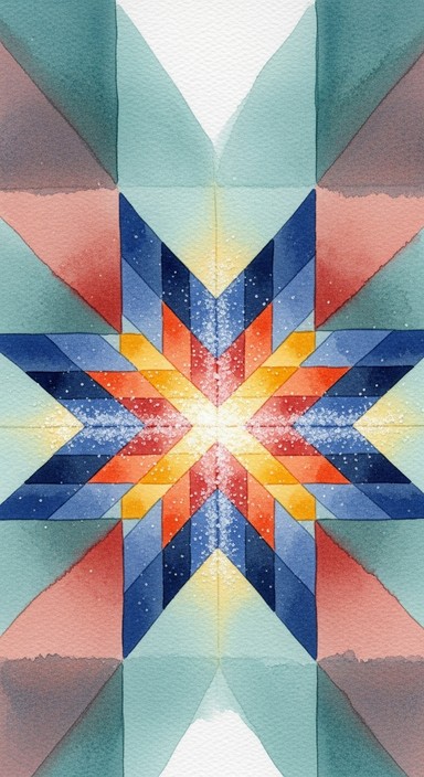 Star Moasic Pattern Free Crystalline Star Mosaic Image - Watercolor, Geometric, Star ...