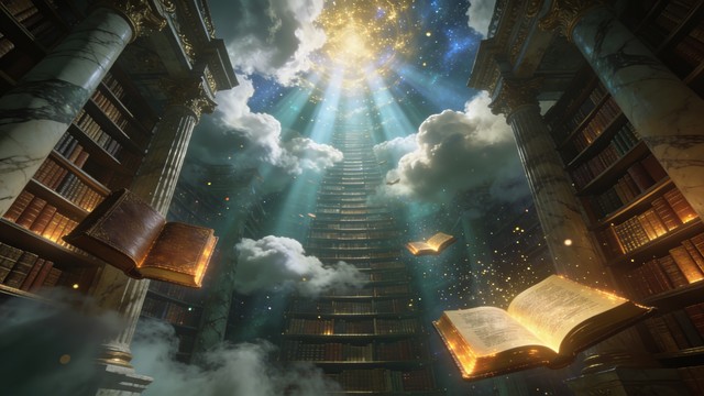 Free Divine Knowledge Sanctuary Image - Library, Celestial, Heaven ...