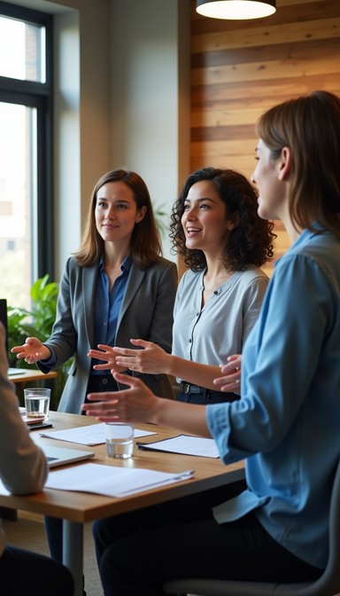 Free Engaged team conversation Image - Collaboration, Professional ...