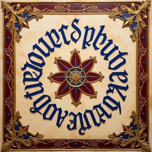 Medieval Calligraphy Pattern Free Medieval Calligraphic Medallion Image - Calligraphy, Manuscript ...