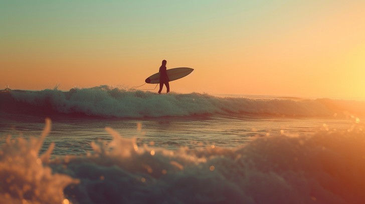 Free Sunset Surf Session Image - Surfer, Sunset, Ocean | Download at ...