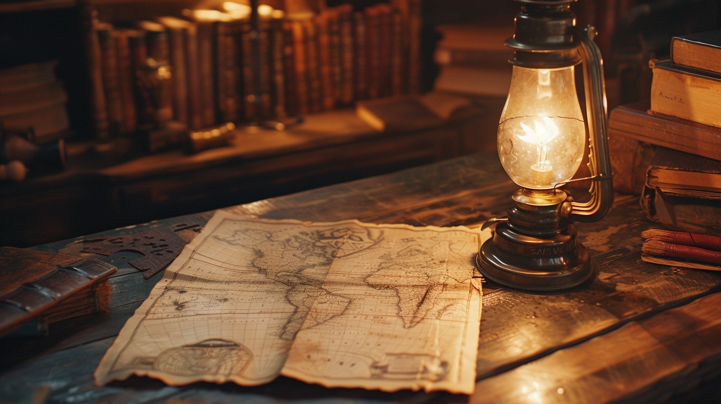 Free Illuminated Antique Map Image - Map, Lamp, Antique | Download at ...