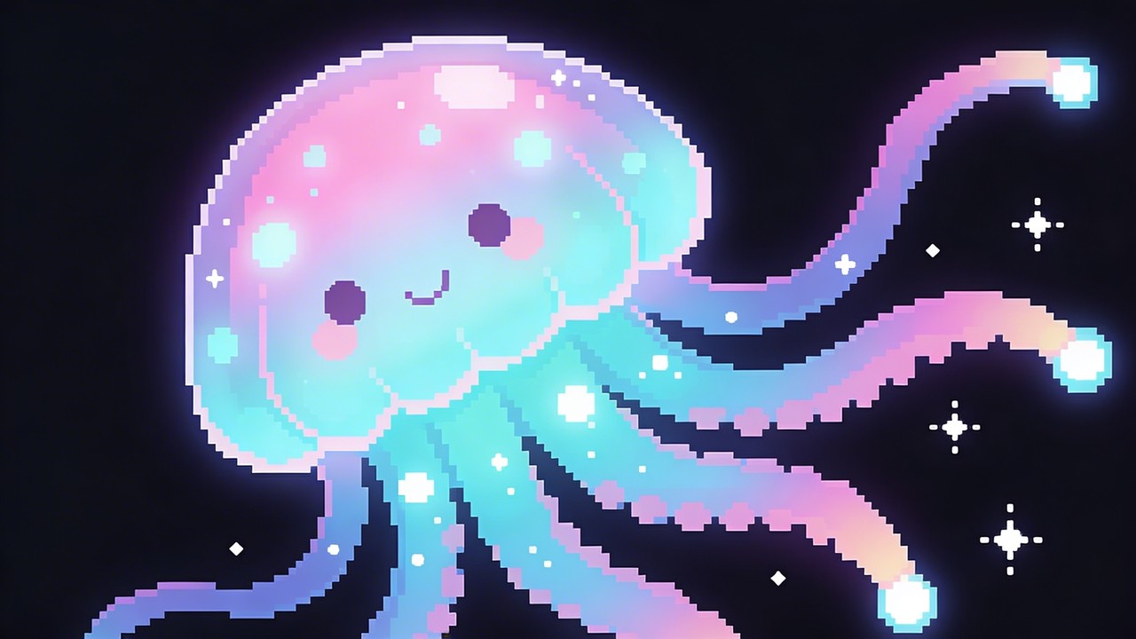 Free Glowing Pixel Jellyfish Image - Jellyfish, Pixel, Art | Download ...