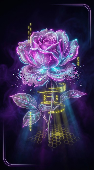 Free Neon Cyberpunk Roses Image - Neon, Cyberpunk, Roses | Download at ...