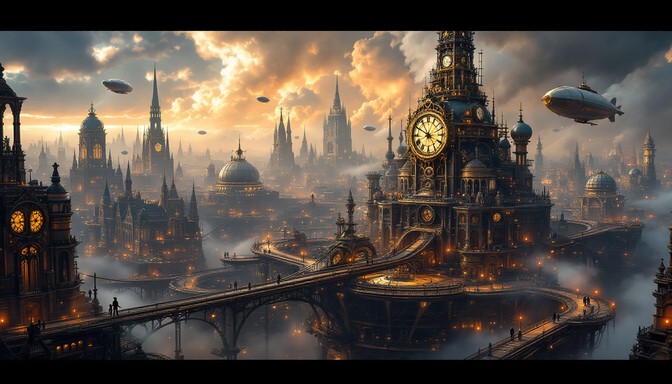 Free Steampunk City Towers Image - Steampunk, Cityscape, Victorian ...