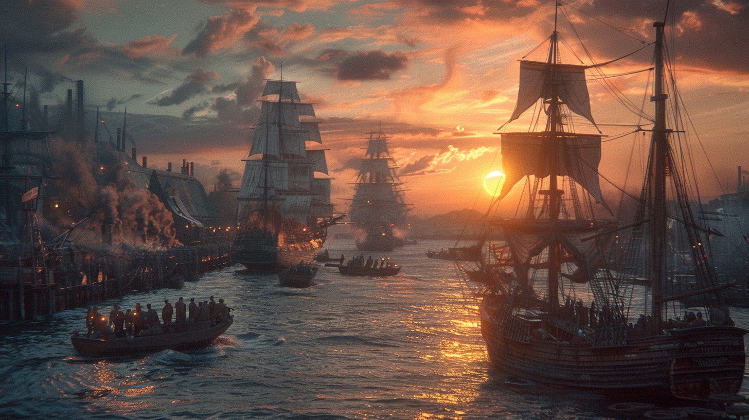 Free Sunset Harbor Scene Image - Sunset, Harbor, Ships | Download at ...