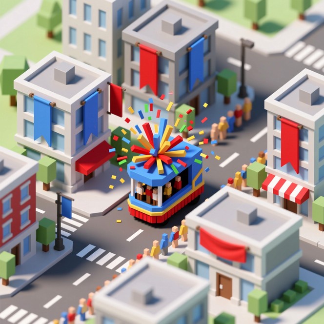 Free Miniature Parade Scene Image - Parade, Isometric, 3d | Download at ...