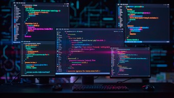 Free Cyberpunk Programming Workspace Image - Cyberpunk, Programming ...