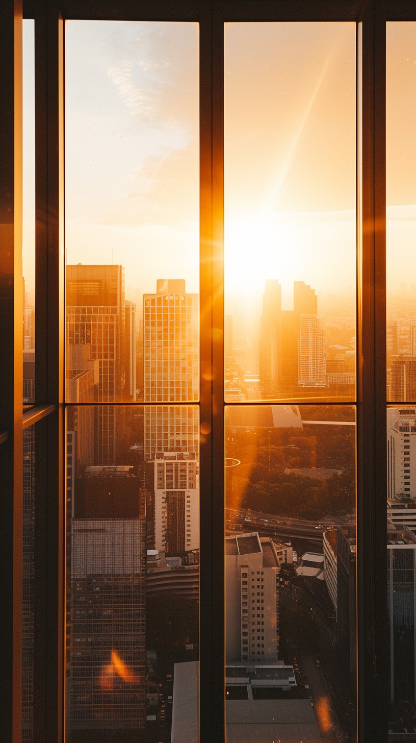 Sun Rise Outside Window Free Urban Sunrise View Image - Sunrise, Cityscape, Window | Download ...