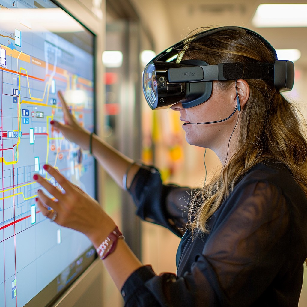 Virtual Reality Interactive Interface Free VR Interface Interaction Image - Vr, Woman, Technology | Download ...