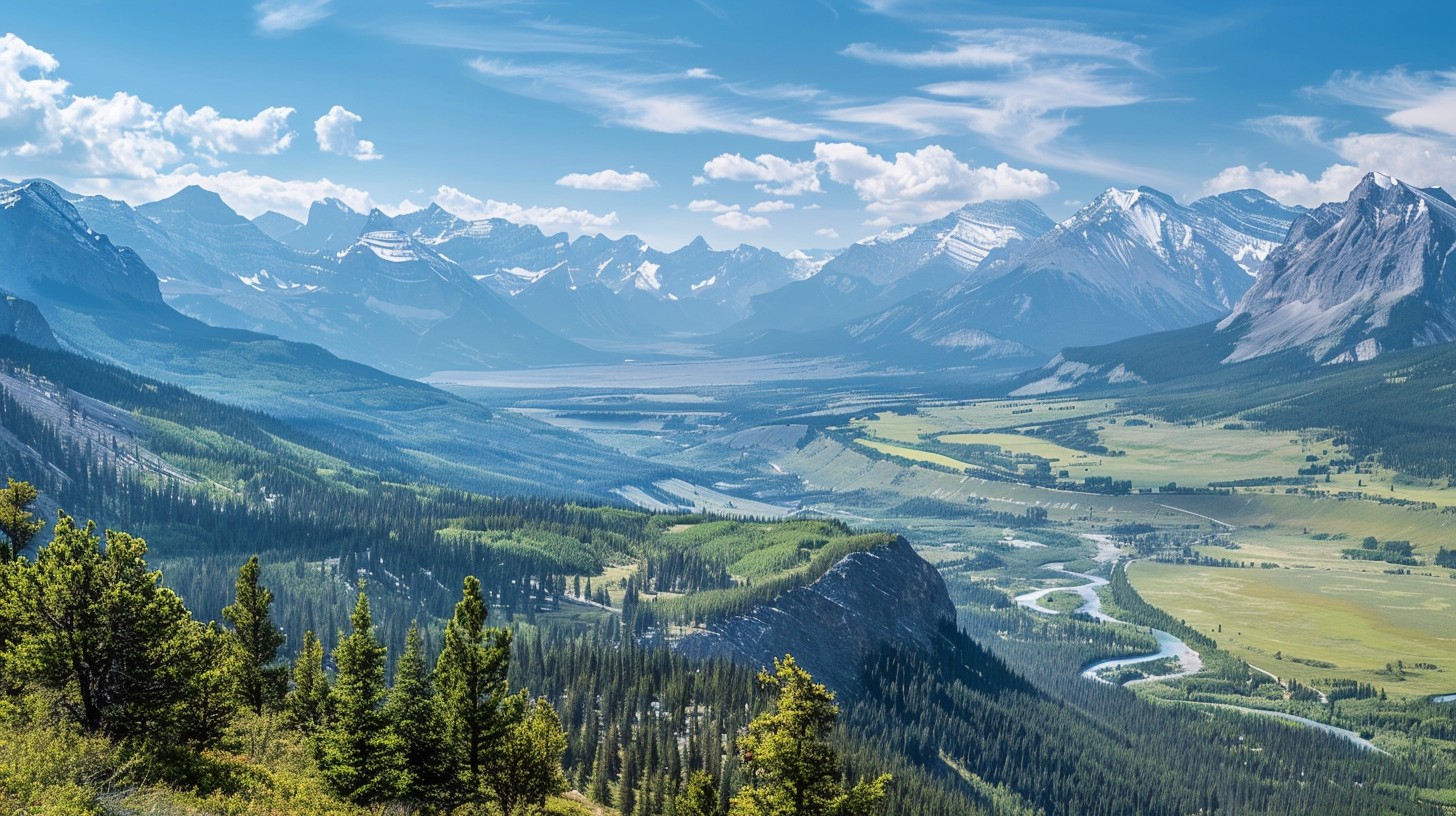Free Mountain Valley View Image - Mountains, Forest, Green