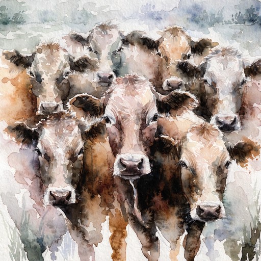 Free Majestic Pastoral Cattle Image - Cattle, Pastoral, Painting ...