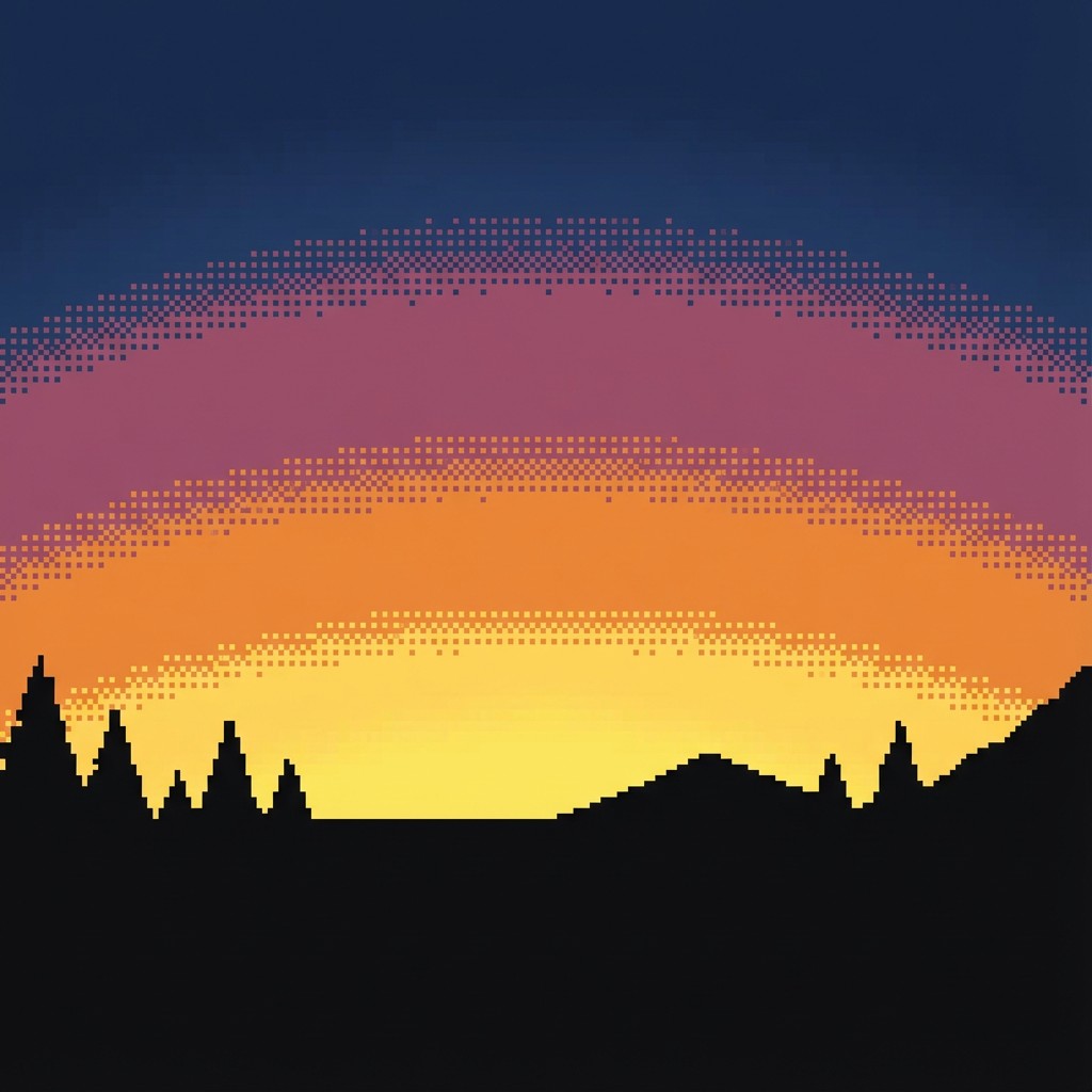 Free Pixel Sunrise Gradient Image - Sunrise, Pixel, Minimalist ...