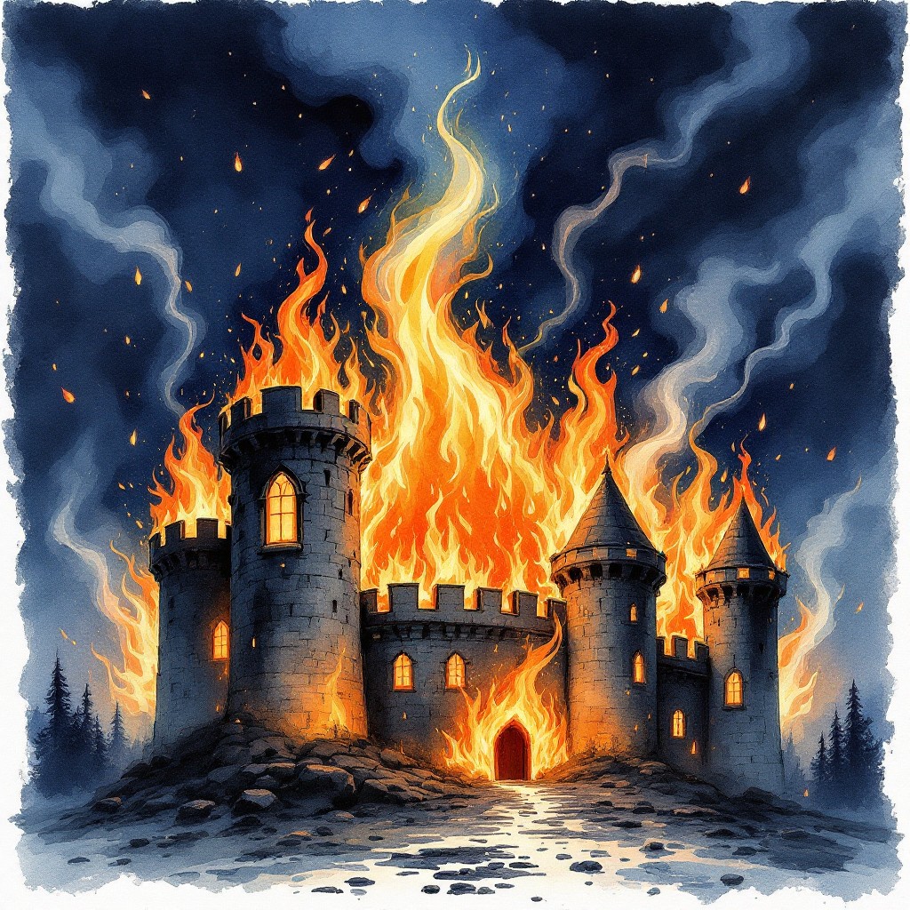 Free Castle Burns Bright Image - Castle, Fire, Medieval | Download at ...