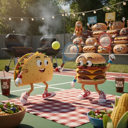 Free Food Tennis Match Image - Taco, Burger, Hamburger | Download at ...