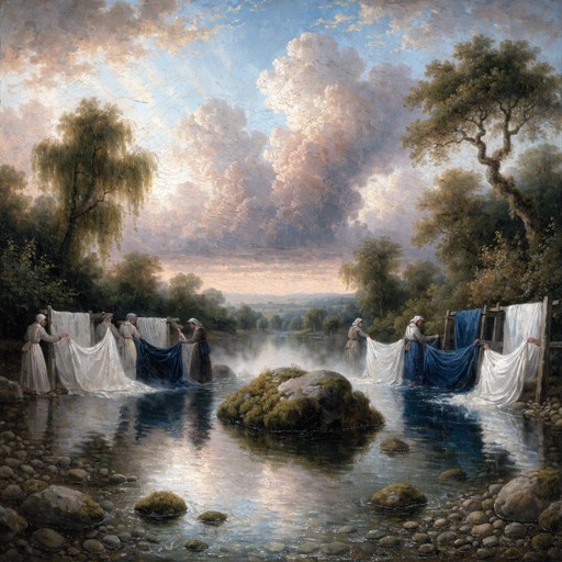 Free Riverside Laundry Scene Image - Riverside, Laundry, Painting ...